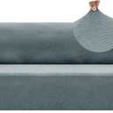 ZNSAYOTX 1 Piece Jacquard Couch Covers for 3 Cushion Couch High Stretch Sofa Cover for Pets Dogs Anti Slip Extra Large Sofa Slipcovers Furniture Protector (X-Large, New Pattern Light Grey)