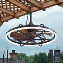 Fanbulous Outdoor Ceiling Fans with Light for Patios, 24" Weatherproof Plug in Ceiling Fan, Gazebo Fan Remote&APP Control, 3CCT Dimmable, Caged Ceiling Fan with Hanging Hook for Porch, Pergola, Canopy