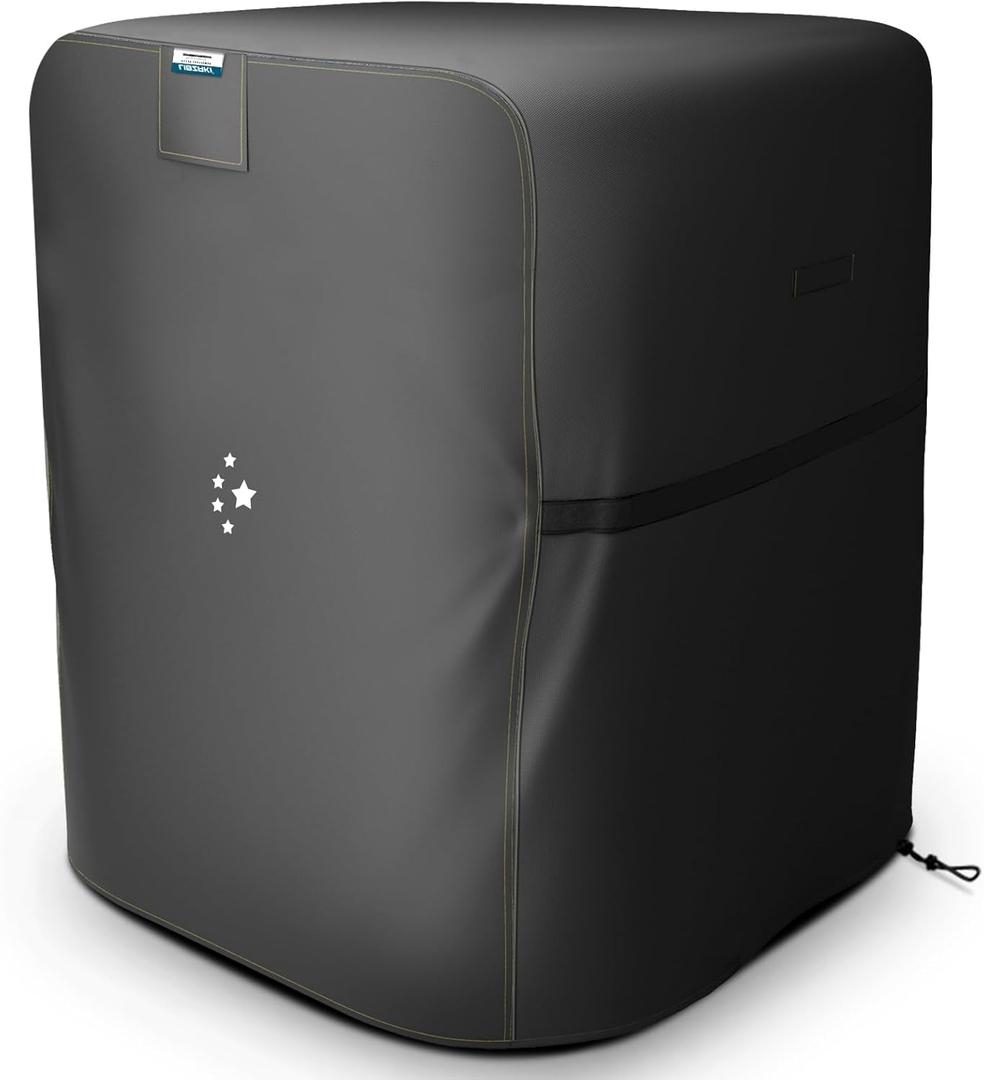 LIBZAKI Air Conditioner Cover Waterproof 600D Heavy Duty for Outside Units-Durable AC Cover Universal Sizes Square Fits up to 24 x 24 x 30inches-Black