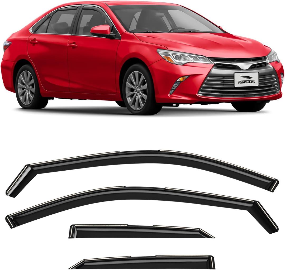 Voron Glass in-Channel Extra Durable Rain Guards for Toyota Camry 2015-2017, Window Deflectors, Vent Window Visors, 4 Pieces - 200723