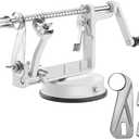 Apple Peeler Corer, Long lasting Chrome Cast Magnesium Alloy Apple Peeler Slicer Corer with Stainless Steel Blades and Powerful Suction Base for Apples and Potato(White)