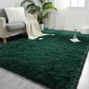 FlyDOIT 6x9 Feet Large Area Rugs for Living Room, Deep-Green Shaggy Rug Fluffy Throw Carpets, Ultra Soft Plush Modern Indoor Fuzzy Rugs for Bedroom Girls Kids Nursery Room Dorm Home Decor