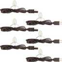 Macarrie 6 Pack Accessory Cord with One LED Light Bulb 6 ft Christmas Village Single Light Bulb Cord with On/Off Switch Plugs Lamp Replacement for Village House Craft Decorations, Brown