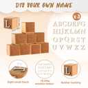 Kigley 8 Pcs Custom Wooden Name Sign 8 Letter Blocks and 78 Wooden Letter Name Wooden Cubes Wooden Blocks for Montessori Shower Name Alphabet Wood Signs(Wood)