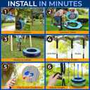 SereneLife 36” Inflatable Tire Swing with Hang Kit, 600lbs Capacity Heavy Duty Tire Swing with UV and Puncture Resistance, 360 Swivel, Hand Pump, Adjustable Ropes, Carry Bag, Hangs on Trees and Posts
