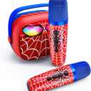 Mini Karaoke Machine for Kids,5 Voice Effects - Portable Bluetooth Speaker with 2 Wireless Mics LED Lights for Boys Girls Ages 3-12| Kids Karaoke Machine Birthday Gift Toy for Singing,Party & Play (red)