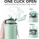 Enerbone 32 oz Insulated Water Bottle, Stainless Steel Bottle with Carrying Strap, Double-Wall Vacuum Insulation Design, Leakproof Sports Bottle with Straw, Keep Drinks Cold or Hot for Hours (Oasis)