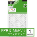 12x30x1 in. Standard Pleated Furnace Air Filter Performance FPR 5 MERV 8 1 Pack