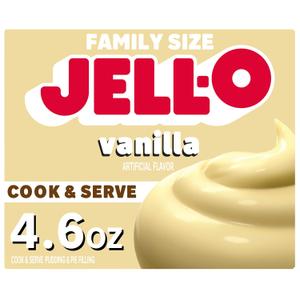 Jell-O Cook & Serve Vanilla Pudding & Pie Filling Mix, 4.6 oz Box (EXP 04/11/27)