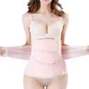Postpartum Girdle C-Section Recovery Belt Back Support Belly Wrap Belly Band Shapewear (Postpartum Waist 39"-48",  XL, Pink)