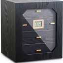 Humidor Box - Professional Humadores for 60-100 Cigars with Built-in Calibratable Hygrometer, Superior Sealing and Moisturizing Properties