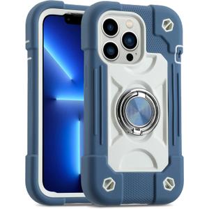 MARKILL Compatible with iPhone 13 Pro Max Case 6.7 Inch with Ring Stand, Heavy-Duty Military Grade Shockproof Phone Cover with Magnetic Car Mount for iPhone 13 Pro Max. (Dark Blue)