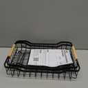 Sakugi Fruit Basket for Kitchen Counter - 2 Tier Detachable Fruit Vegetable Basket with Banana Hanger, Metal Countertop Fruit Stand with Wooden Handle, Black, 8.5" D x 12.4" W x 12.3" H