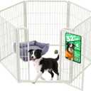 FXW Homeplus Unleashed Indoor Dog Playpen - Stress-Free and Safe Play, Heavy Duty 32 Inch 6 Panels Dog Pen for Small and Medium Dogs, WhitePatented