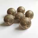 Set of 6 Brass Knobs Kitchen Cabinet Pull knobs | Modern Drawer Knobs - Brass Peacock Patterned Knobs | Simple Hardware for Kitchen, Bathroom Cabinets & Dressers | Vintage Shabby Chic 36 mm