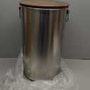 35 Lbs Stainless Steel Dog Food Storage Container with Airtight Wooden Lid & Ceramic Bone Handle, Large Metal Dog Food Bin, Pet Treat Jars for Dogs & Cats, Keep Fresh, Easy to Clean