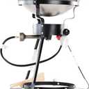 King Kooker 24WC Heavy-Duty 24" Portable Propane Outdoor Cooker with 18" Steel Wok, Black