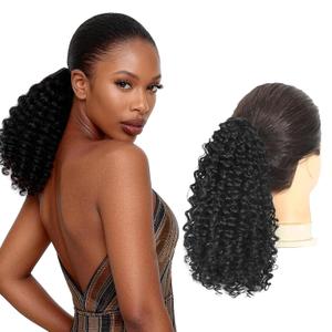 Drawstring Short Deep Curly Ponytail Extension for Women 10 Inch Hair Pony Tails Hairpieces, Easy No Glue Install, Comfortable Secure Fit, Soft Tangle-Free Synthetic Hair, All-Day Comfort
