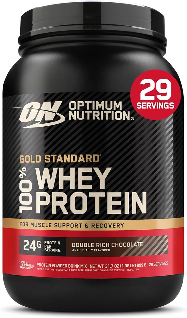 Optimum Nutrition Gold Standard 100% Whey Protein Powder, Double Rich Chocolate 1.98 Pound (Packaging May Vary) (EXP 05/05/27)