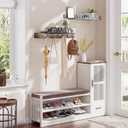 Floating Shelves for Wall of 2 - Display Shelf Organizer for Decor Storage, 2-Tier 16.9" Floating Shelf for Bathroom, Living Room, Bedroom and Entryway Rustic Brown