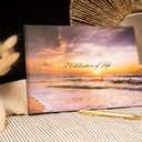 LIFETOO Ocean Funeral Guest Book w/Pen (12" x 8", 400+ Guests), Celebration of Life Guest Books, Memorial Service Guest Book Sign for Funerals | Guest Book for Funeral, Memory Book for Funeral Guest