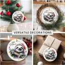 3 x Sloth Ornaments 2025 for Christmas Tree - Cute Xmas Sloth Gifts for Women Friends, Teens, Adults, Double Sided Animal Ornaments for Funny Animal Lover Gifts for Men
