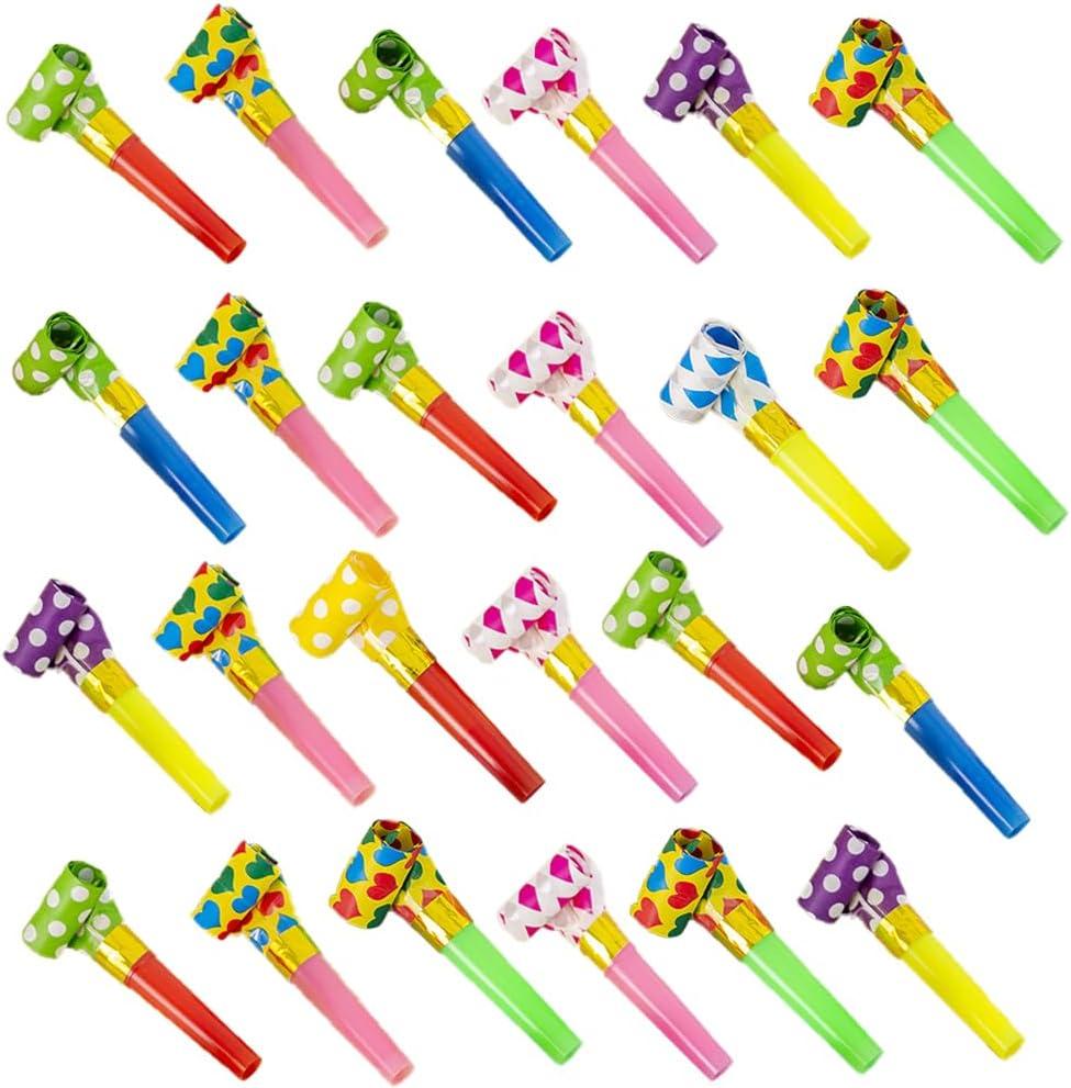 30 PCS Colorful Party Blower Blowouts Noisemakers, Birthday Blowouts Whistles for Party Favors, New Years Blow Horns for Family Gatherings