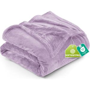 Utopia Bedding Fleece Blanket Queen Size Lilac 300GSM Luxury Fuzzy Soft Anti-Static Microfiber Bed Blanket (90x90 Inch)