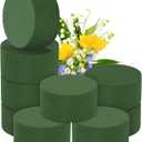 9 Packs Round Floral Foam Blocks Green Wet Dry Flower Foam Bricks 3.15 Inch DIY Flower Arrangement Supplies Kit Florist Block for Aisle Flowers Wedding Party Decorations