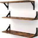 Floating Shelves for Wall, Wall Mount Book Shelf, Hanging Shelves, Wall Bookshelf for Bedroom, Office, Living Room (Rustic Brown, 23 Inches)