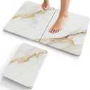 Foldable Stone Bath Mat - 24"x16" Fast-Drying Diatomaceous Earth Stone Shower Mat for Bathroom & Kitchen - Absorbent Non-Slip Diatomite Floor Mat - Eco-Friendly, Easy-Store Minimalist Home Decor