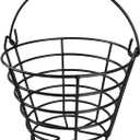 KOFULL Golf Ball Metal Range Basket Golfball Container with Handle - Holds Contain 50 Balls