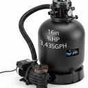 Airthereal AquaMind AM16 Sand Filter Pump for Above Ground Pool, 16" Pool Sand Filter System with Timer, ¾ HP Motor, High-Flow 3,435 GPH, 7-Way Valve, Reliable Motor for Pools Up to 15,000 Gallons