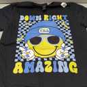 Down Right Amazing T21 Down Awareness Smile Face Boy Girl T-Shirt, Size S