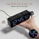 Netzu Projection Alarm Clock for Bedroom Ceiling, Small Compact Plug-in Digital Clocks with 180 Rotatable Projector, Temperature 4 Levels Birghtness, 3 Volumes and Snooze (RGB)