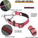 ANDA Martingale Collar for Dogs, Adjustable with Reflective Stainless Steel Chain, No-Pull Escape-Proof Training Collar for Medium and Large Breeds (Red, Large)