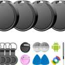 Air Tags for Android,Air Tags-4 Pack Android,Air Tracker Tags with 6 Case,2 Year Battery Life,Google Find Trackers for Google'S Find Hub App,IP65 Waterproof Luggage Air Tracker Tag for Keys,Kids (Black)
