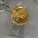 Gejoy 400 Pcs Aluminum Foil Baking Cups with Lids 5 oz Disposable Ramekins Mini Cake Pans Creme Brulee Cupcake Liners Muffin Tins Flan Mold Dessert Container for Wedding (Gold, Classic)