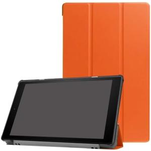 ZZOUGYY Tablet Cover for Amazon Kindle Fire HD10 7th 9th Generation(2017/2019 Release), Ultra Slim Folio Stand Lightweight Leather Case for Kindle Fire HD 10 7th 9th Gen 10.1" (KST-Orange)