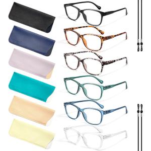 Gaoye Blue light Reading Glasses for Women Men Prescription Readers Mens Womens 6 Pack Bluelight Blocking Computer Eyeglasses (Mix)