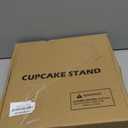 Cupcake Stand, 4 Tier Round Bamboo Wood Black Cupcake Tower Stand for 50 Cupcakes, Tiered Serving Trays, Wood Cake and Cupcake Stand (Black_Bamboo)