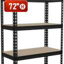 72''H Heavy Duty Garage Shelving Display Shelves Load 2000 LBS Adjustable Standing Shelf for Storage 5 Tier Shelves Organizer for Warehouse Pantry Kitchen