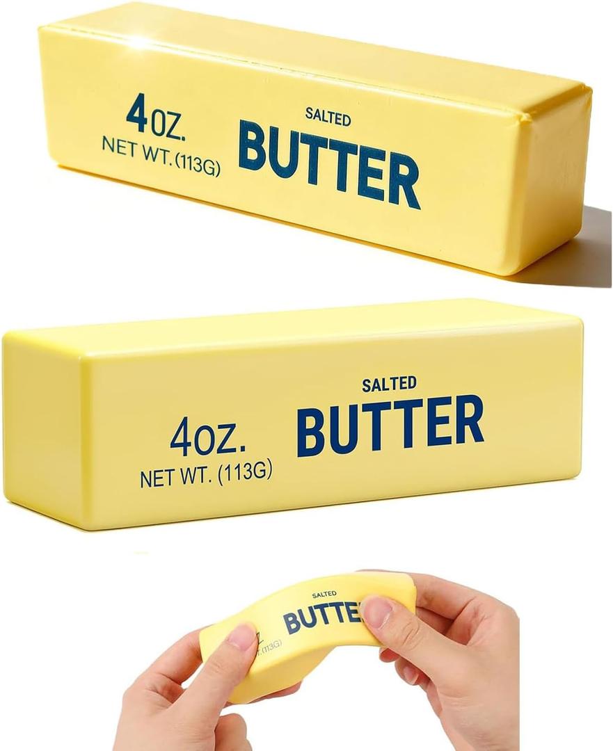 2 Pack Slow Rising Squishy Butter Stick Soft Butter Stick Squishies Toy, Slow Rising Sensory Fidget Toy for Stress Relief & Calming Desk Decor & Party Favor Gift for Adults & Kids