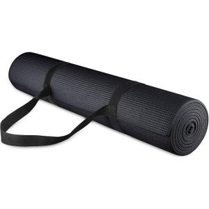 Fitvids All Purpose 1/4-Inch High Density Anti-Tear Exercise Yoga Mat with Carrying Strap, Multiple Colors