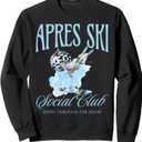 Apres Ski Social Club Drinking Party Womens Winter Sport Top Sweatshirt, Size M