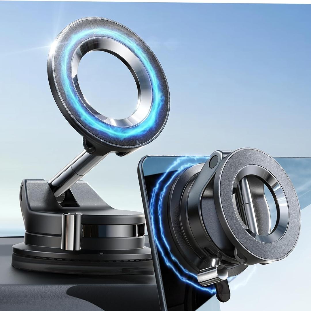LISEN Vacuum Magnetic Phone Holder for Car, Magsafe Car Mount 360 Adjustable Vacuum Suction Cup, Phone Mount for Car Accessories/Windshield/Mirror/Kitchen/Gym for iPhone 17 Pro Max 16 15 14 13 (Black) LISEN Vacuum Magnetic Phone Holder for Car, Magsafe Car Mount 360 Adjustable Vacuum Suction Cup, Phone Mount for Car Accessories/Windshield/Mirror/Kitchen/Gym for iPhone 17 Pro Max 16 15 14 13 (Black)