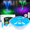 Upgraded Pool Fountain with Remote,2025 Rechargeable Floating Pool Fountain with Lights, Above Ground Pool Water Fountains Pump with Anchor, Swimming Pool Fountains for Inground Pool-1PC (Blue)