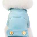 Tangpan Fashion Lapel Woollen Flight Attendant Coat Pet Dog Clothes Apparel (Blue,XL)