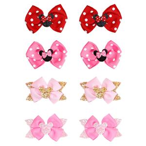 Hair Clips for Girls, 8 pcs Hair Bows, Cute Hair Clips Kids Barrettes Girls' Hair Accessories for Birthday Christmas Children's Day Gift