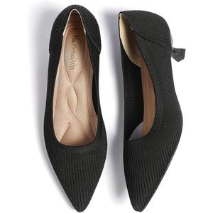 Semwiss Women's Low Heel Classic Pumps Pointed Toe Kitten Heels ShoesComfortable Casual Pumps for Women Dressy (6, Black)